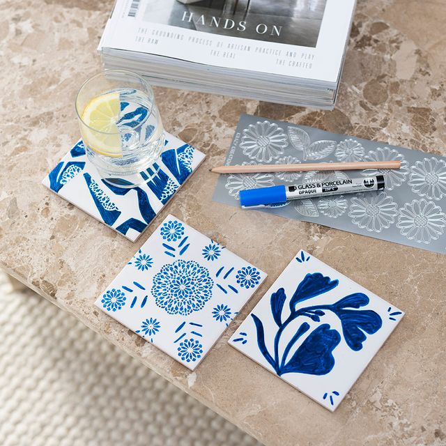 DIY Kit – Decorate porcelain coasters