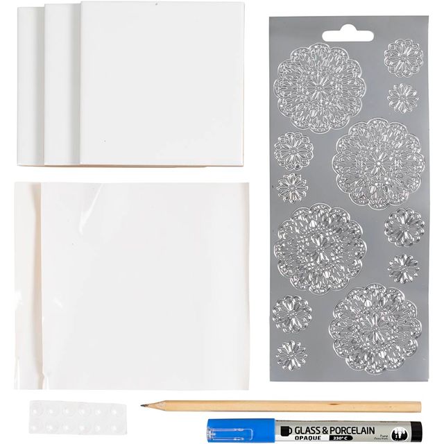 DIY Kit – Decorate porcelain coasters